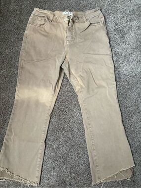 CHARLIE B Beige Wide-Leg Jeans